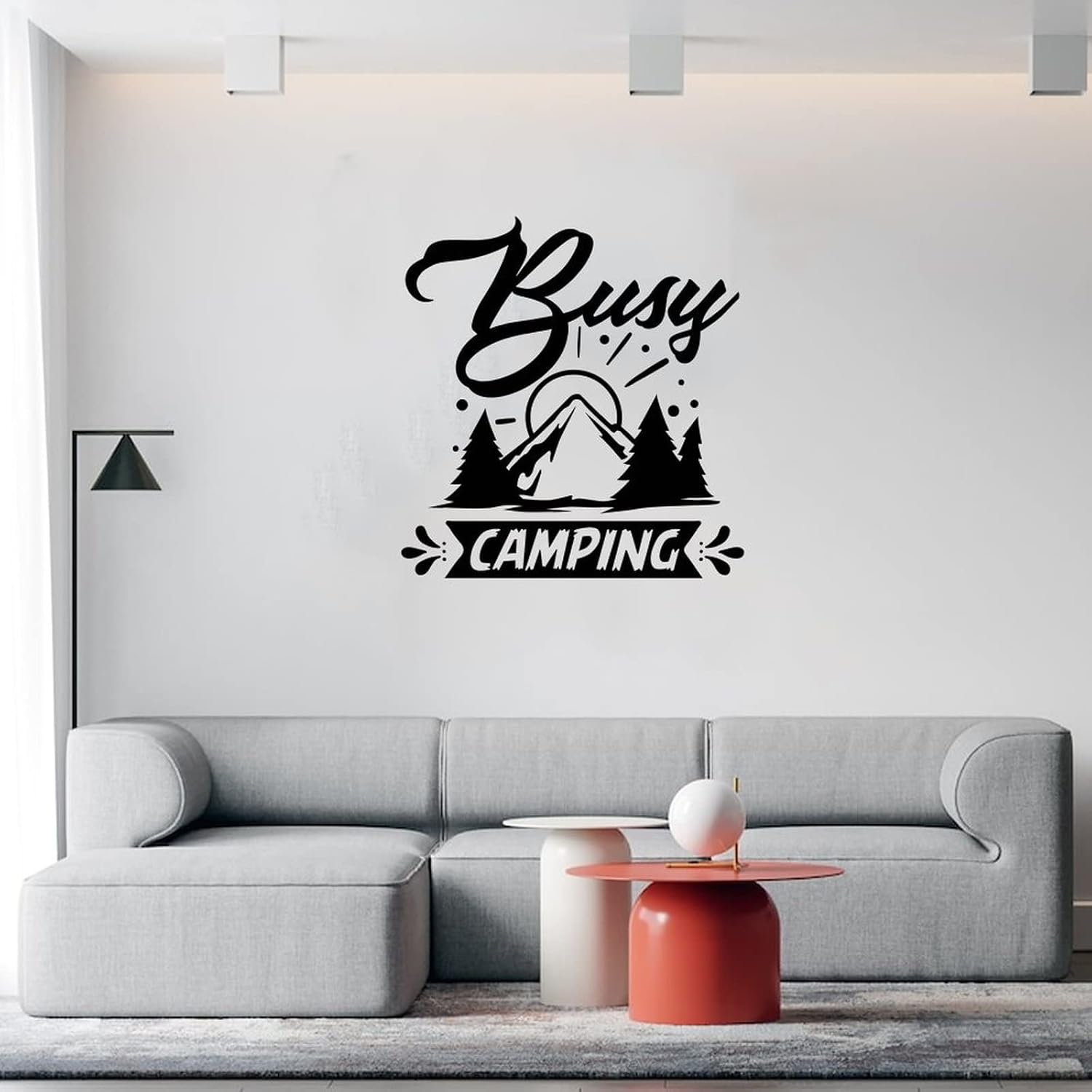 Busy Camping Bathroom Wall Sticker Reusable Decal