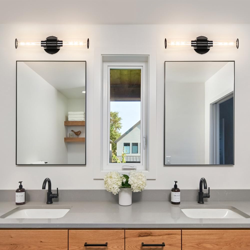 Daunton Matte Black Wall Sconces Set of Two