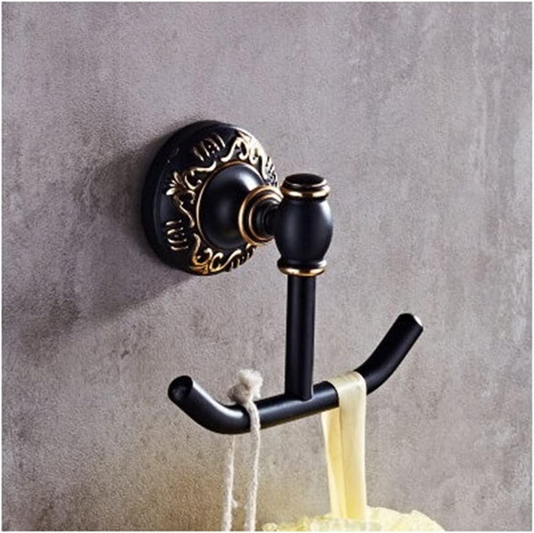 TYZK Shower Shelves Black Gold Carved Set