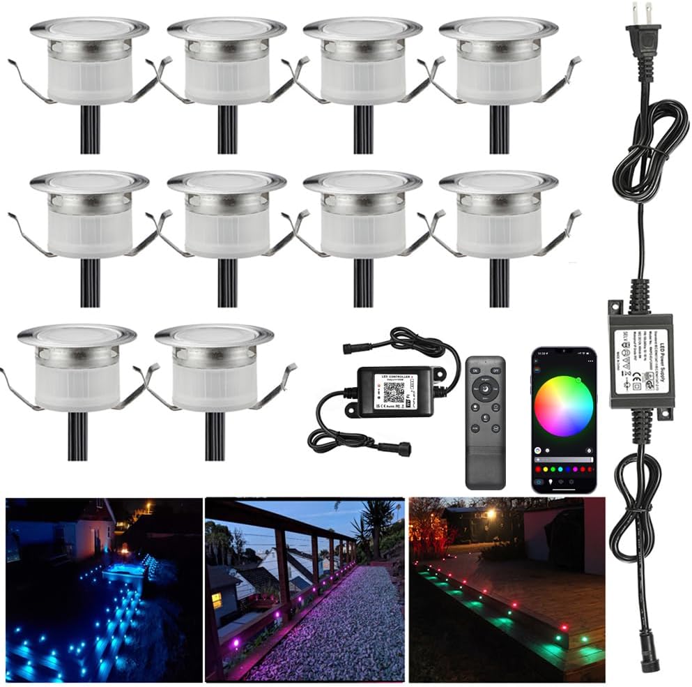 Sumaote 10 Piece LED Deck Light Kit with WiFi Control