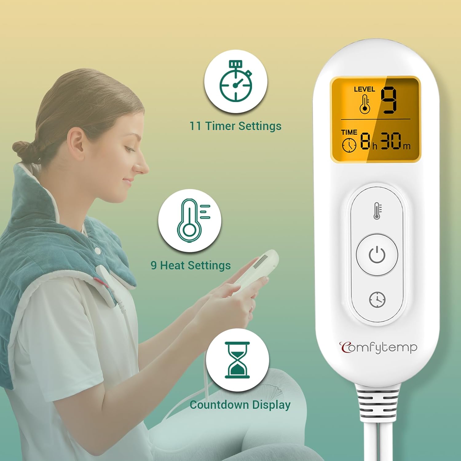 Comfytemp Weighted Heating Pad for Neck and Back