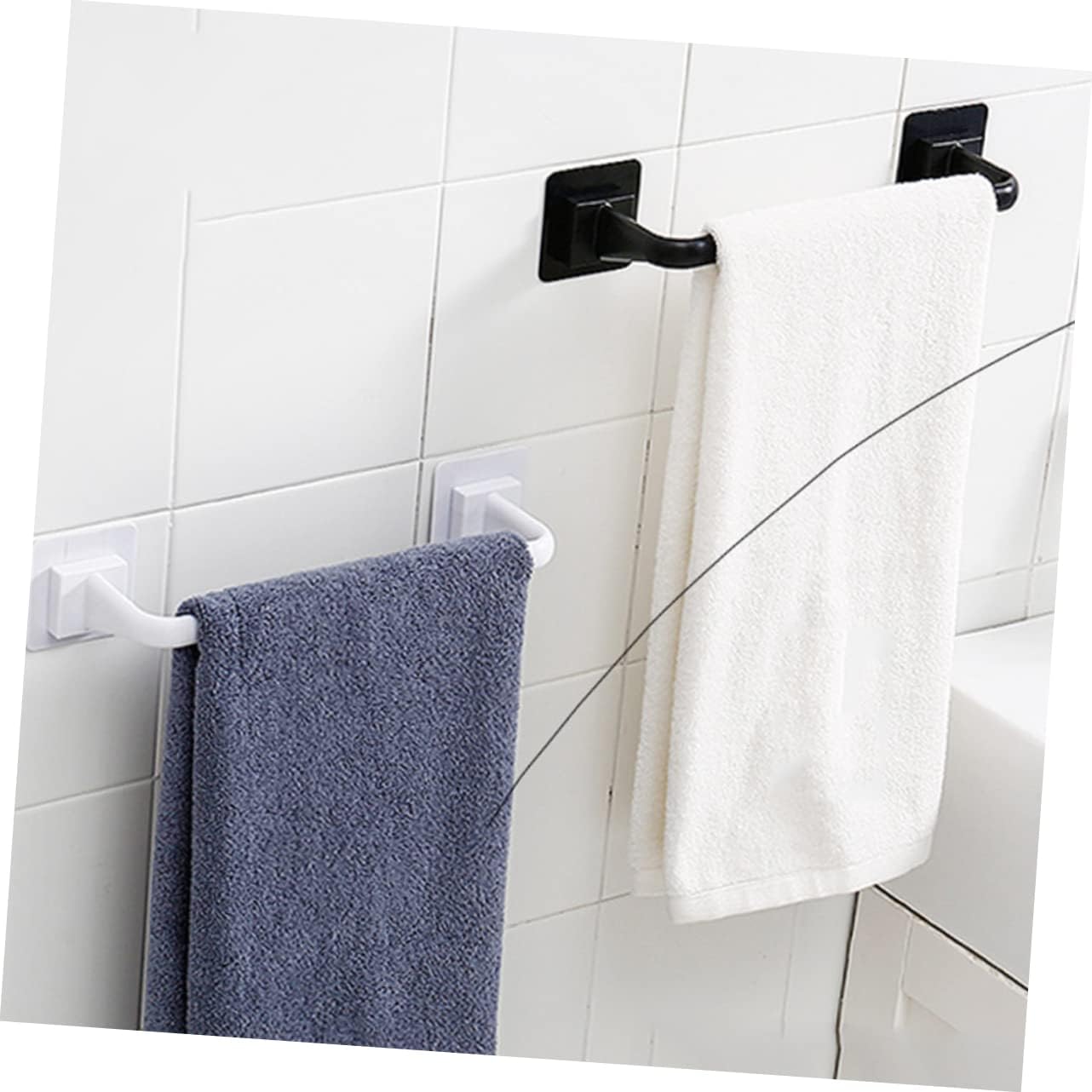 Gadpiparty Plastic Towel Bar Single Hook Bathroom Holder Black