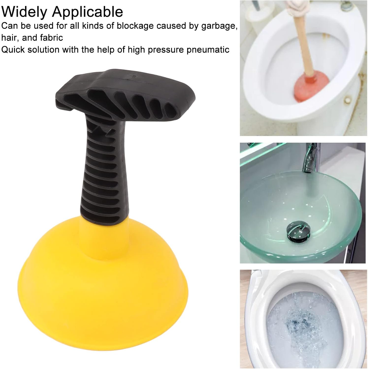 TYTOGE Powerful Mini Plunger with Non-Slip Handle