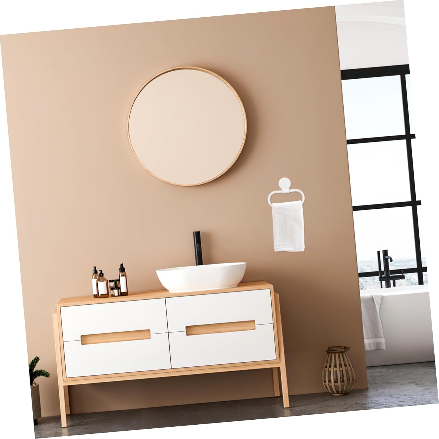 OSALADI Self-Adhesive Towel Holder Ring for Bathroom Kitchen 1
