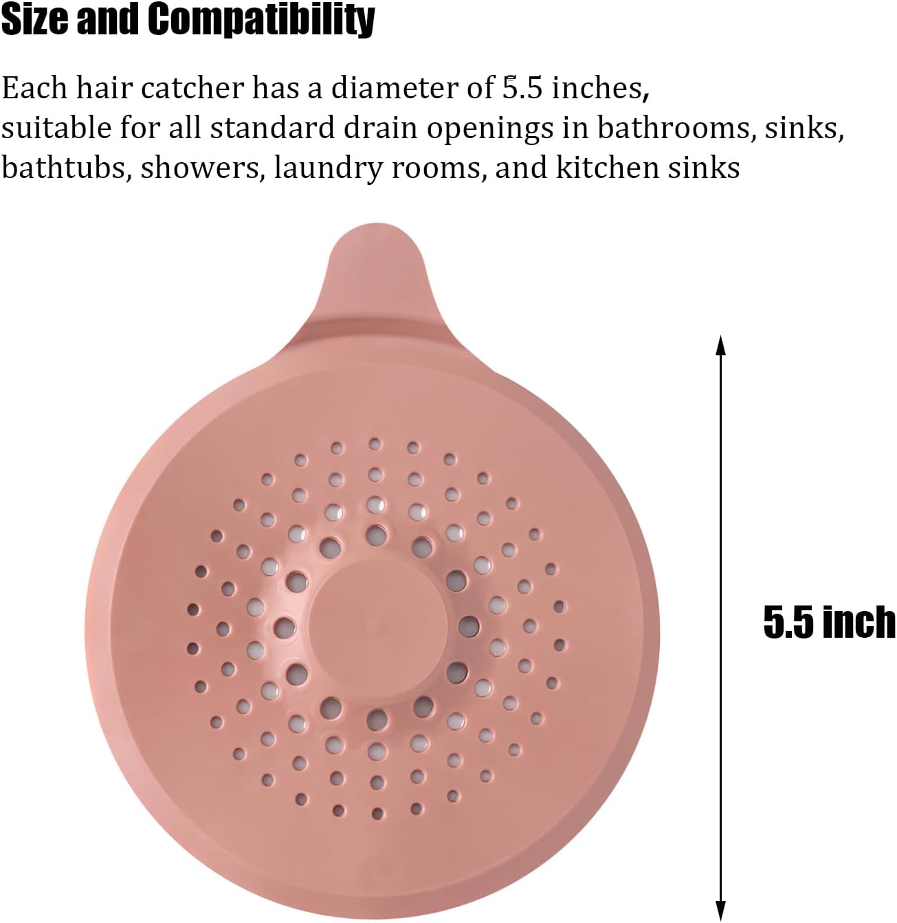 4 Pack Silicone Hair Catcher with Suction Cup for Drains