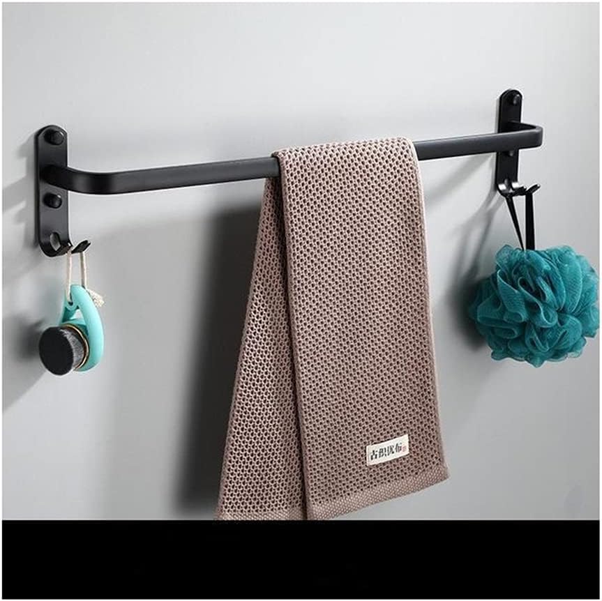 TYZK Wall-Mounted Towel Rack Matte Black 30-50 CM Space-Saving