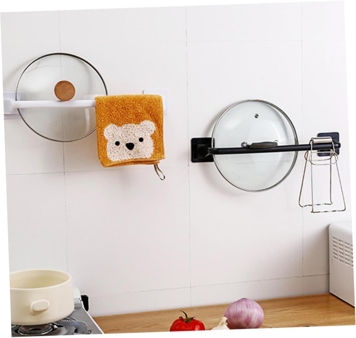 NUOBESTY Plastic Towel Bar Black