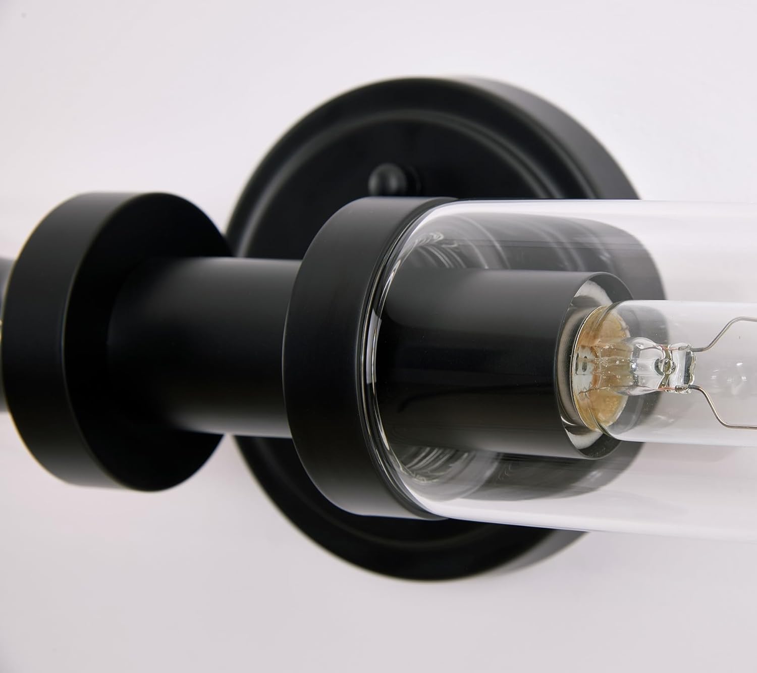 Modern Black Sconces Wall Light with Clear Glass Shade