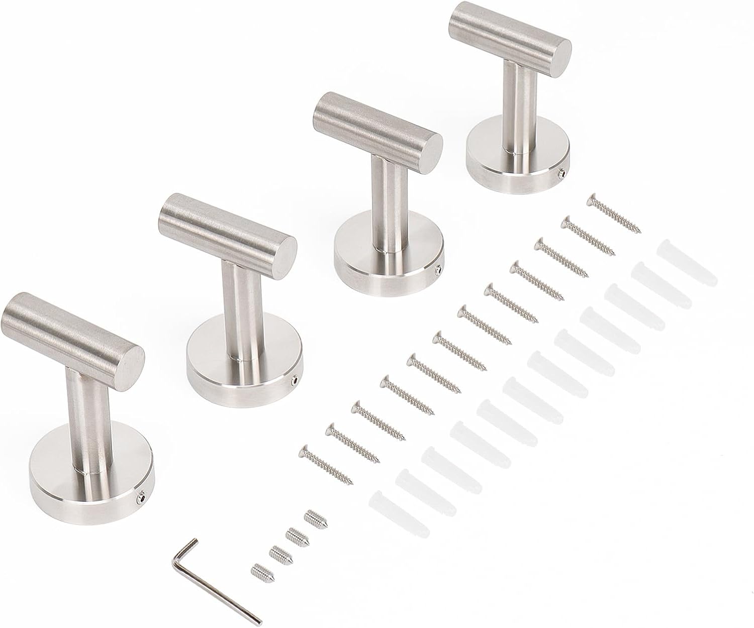Livabber 4 Pack Brushed Nickel Towel Hooks
