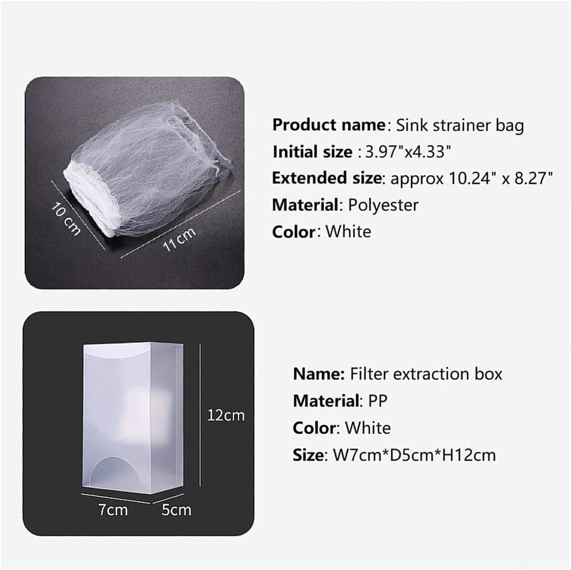 CNSZNAT 200 PCS Disposable Sink Strainer Mesh Bags