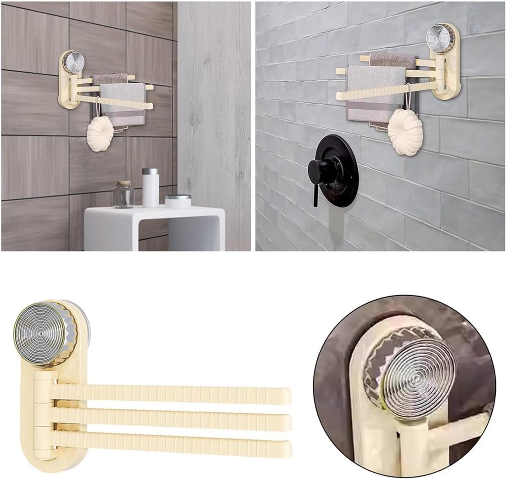 YUURO 180 Rotating Towel Rack with 3 Bars