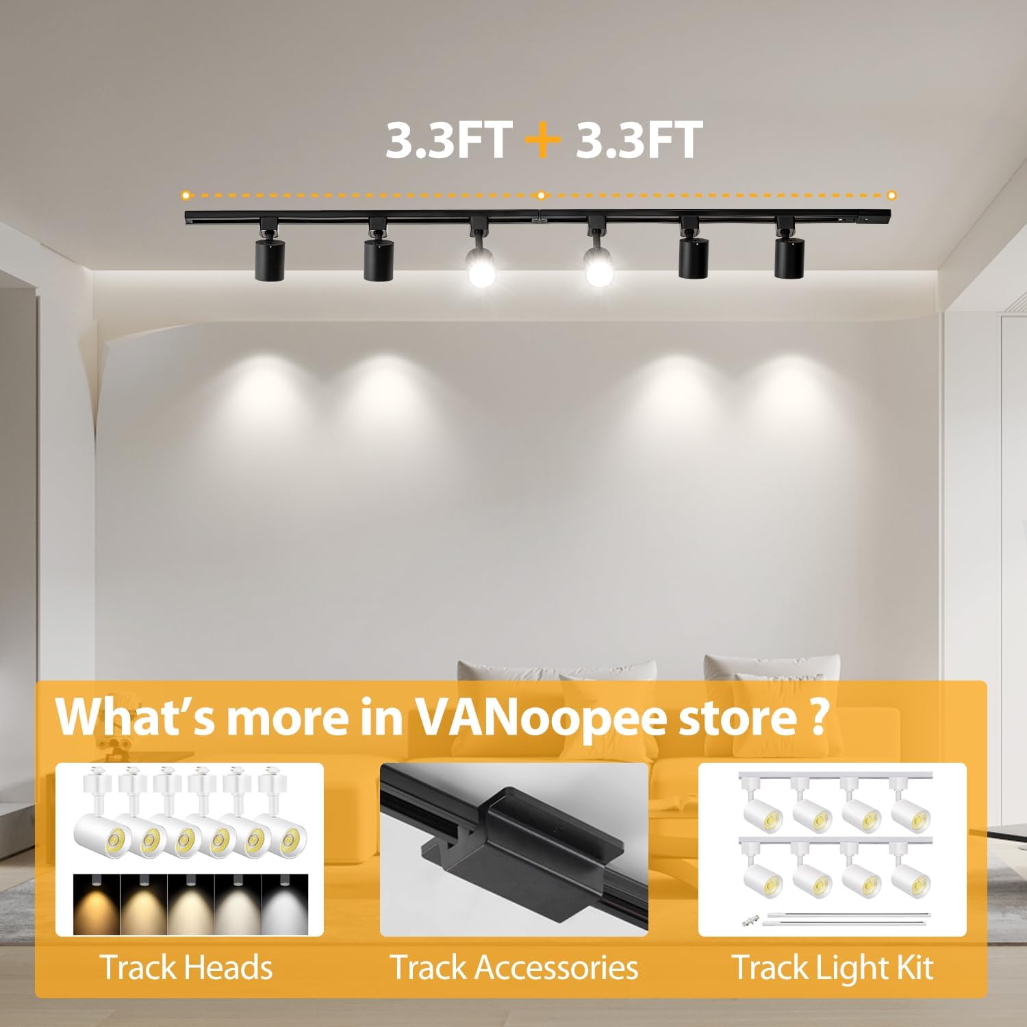 VANoopee H Track Lighting Rails Kit 66FT Black 1
