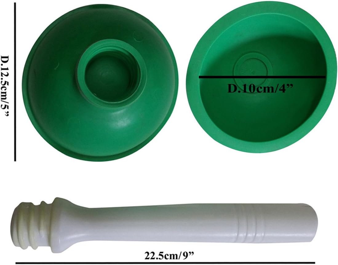 Coralpearl Drain Plunger 4 Inch Compact Unclogger Green