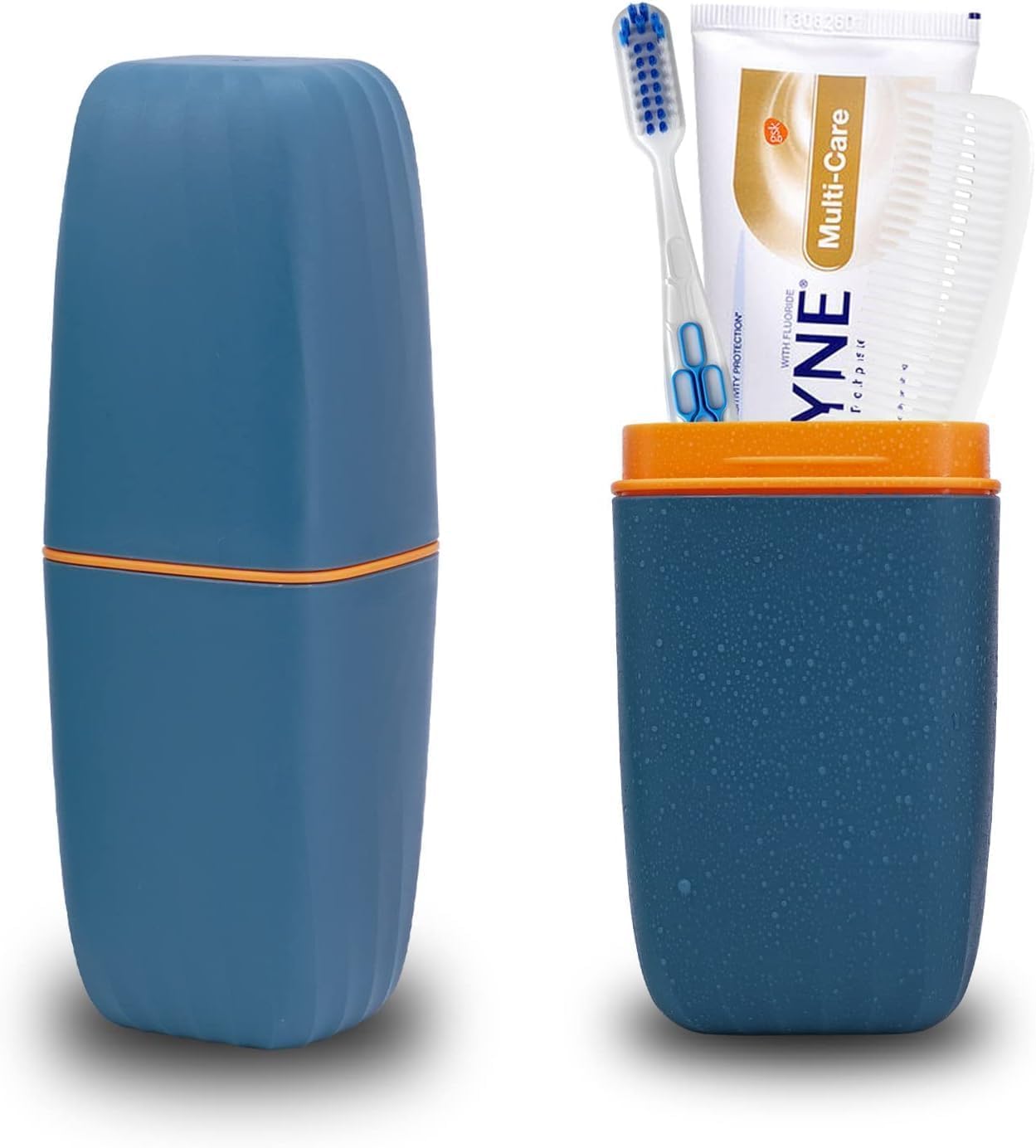 ZORGONS Toothbrush Cup Holder with Cover - Blue