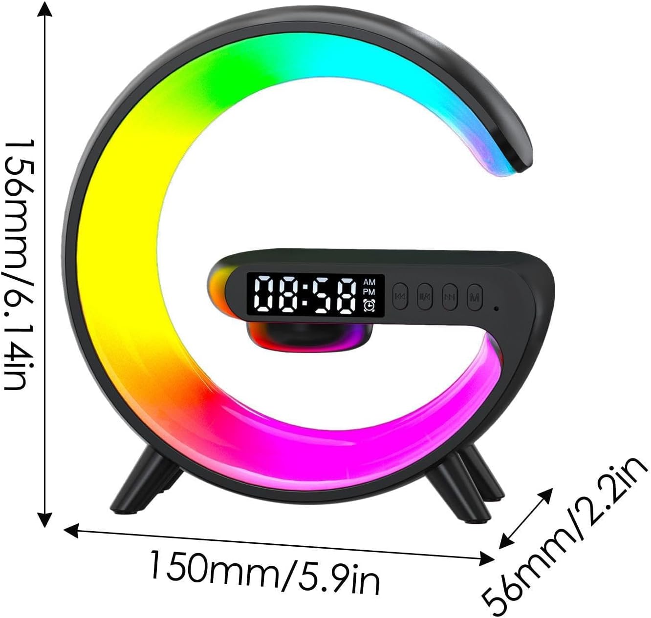 LED Atmosphere Lamp with Bluetooth Speaker and Charging Function