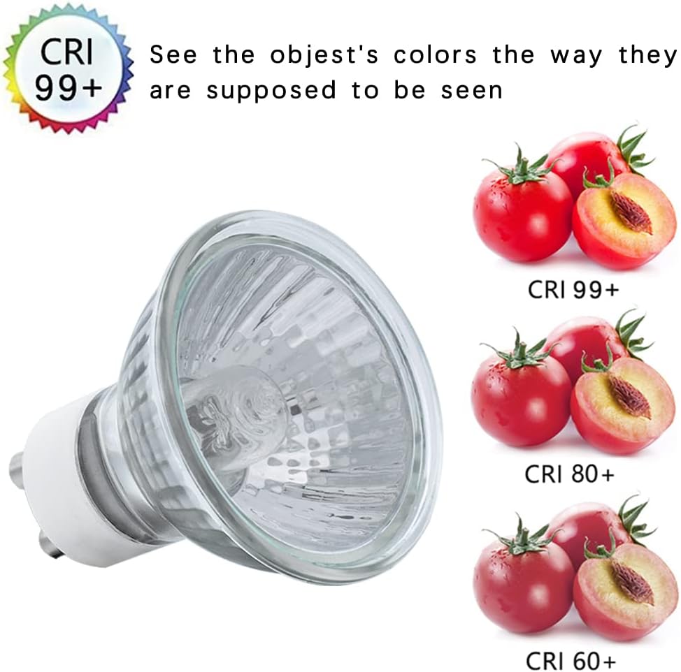 YBEK GU10 Halogen Bulbs 50W 120V MR16 Pack of 4 Dimmable