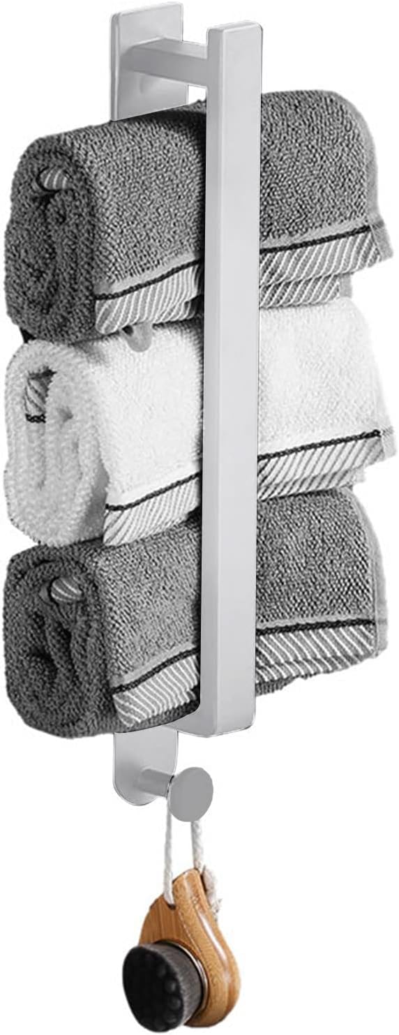 Qivine Wall Mounted Towel Rack with Hooks