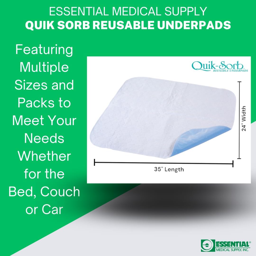 Essential Medical Supply Quilted Birdseye Cotton Underpad - 3 Pack