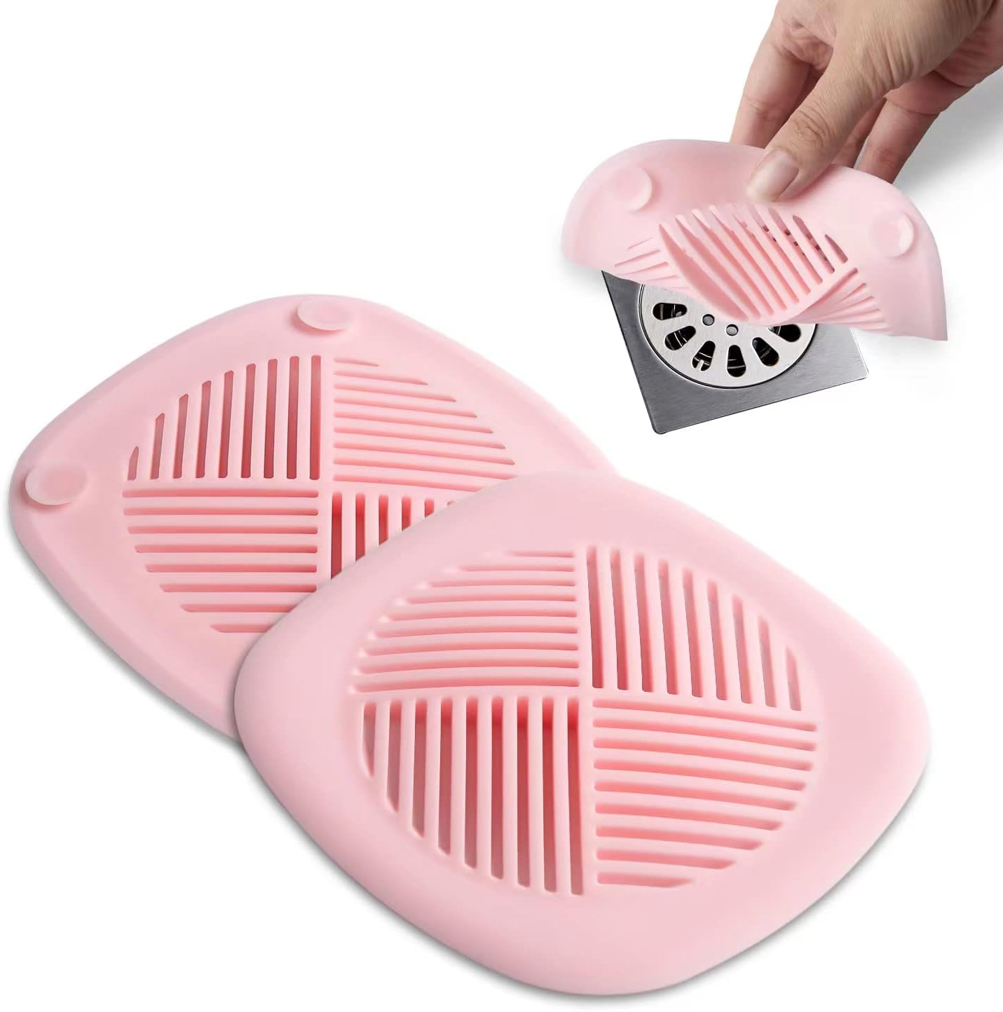 Couidl Hair Catcher Shower Drain Cover 55 Inch 2 Pack