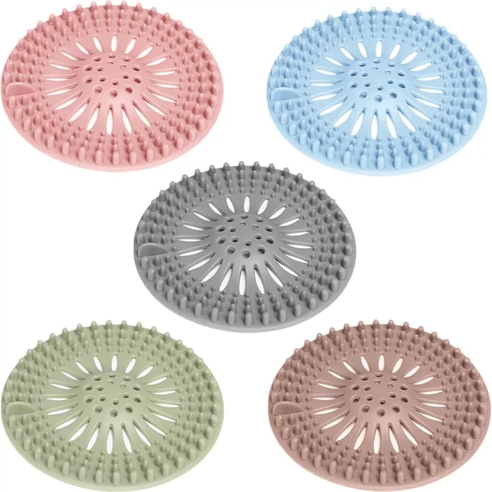 Durable Silicone Hair Stopper Drain Cover 5 Pack