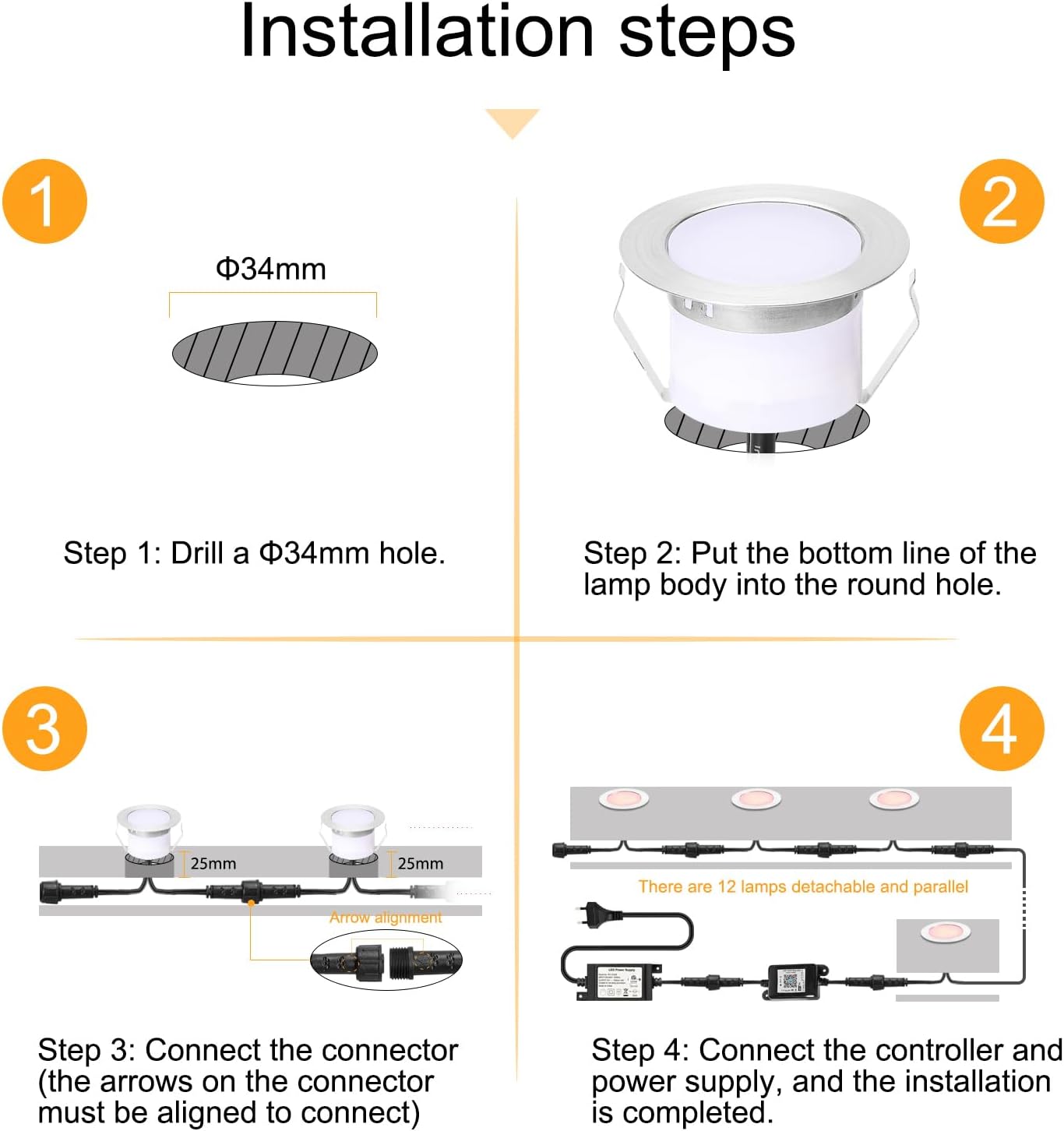 Sumaote Smart LED Deck Light Kit 20-Pack