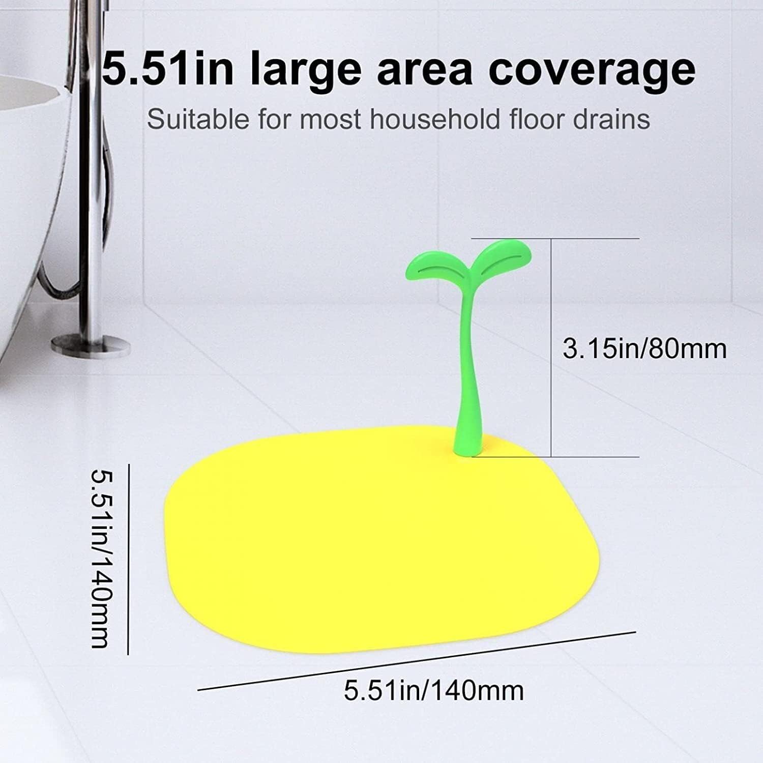 MoriAction Floor Drain Cover 14x14cm Silicone Hair Catcher
