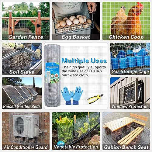 TUOKS Hardware Cloth 12 Inch 24 x 50 Galvanized Wire Mesh Roll 1