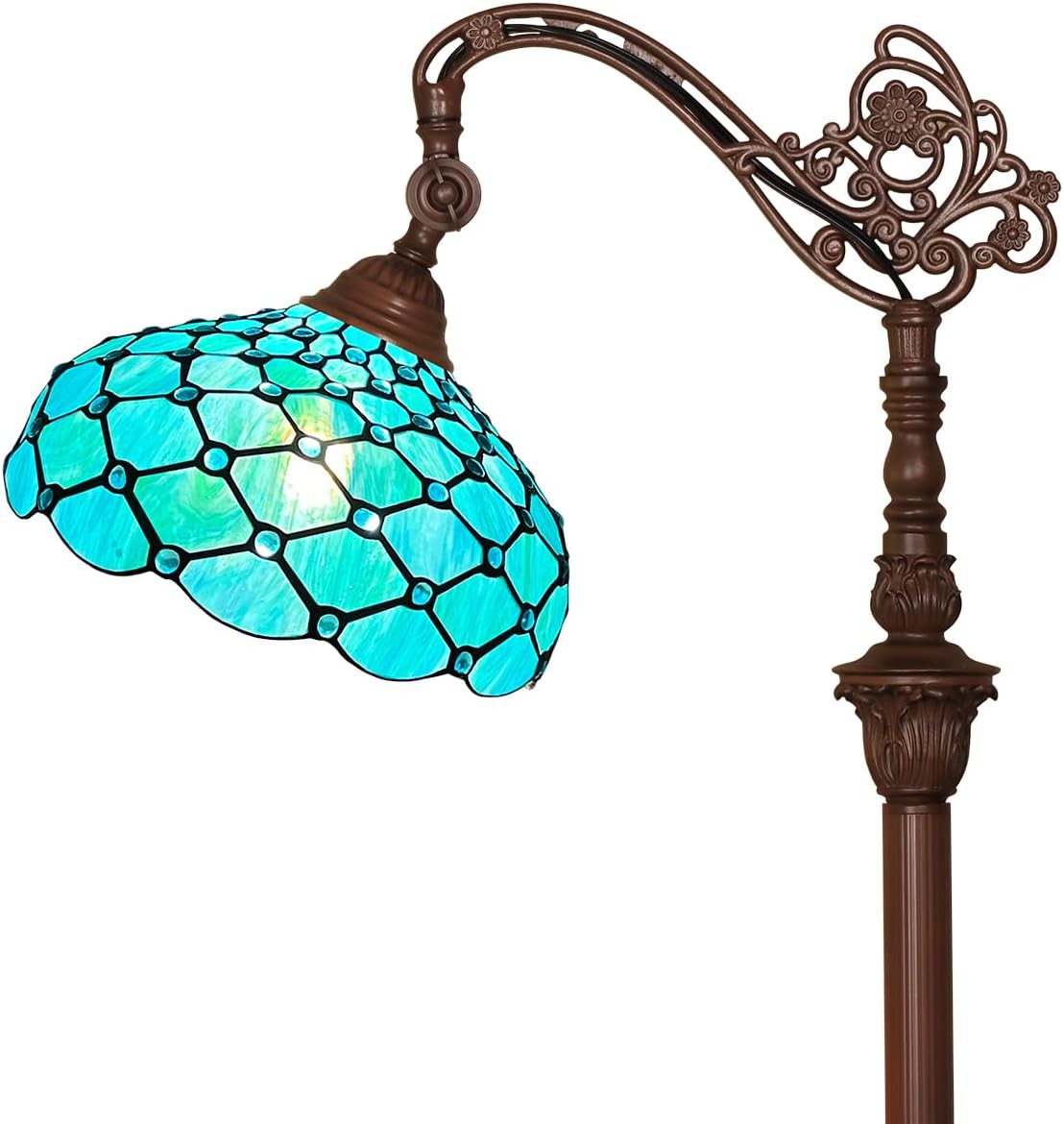 Capulina Tiffany Floor Lamp with Adjustable Angle