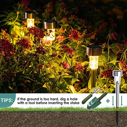 GIGALUMI 16 Pack Solar Path Lights Outdoor