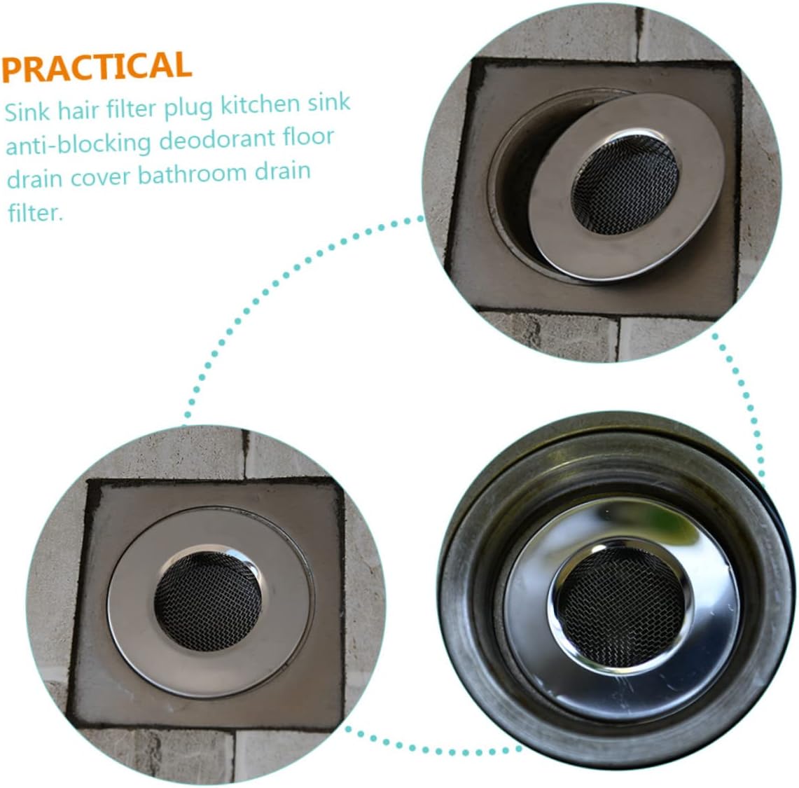 ARTIBETTER 3-Pack Drain Hair Catcher for Bathroom Sink and Shower