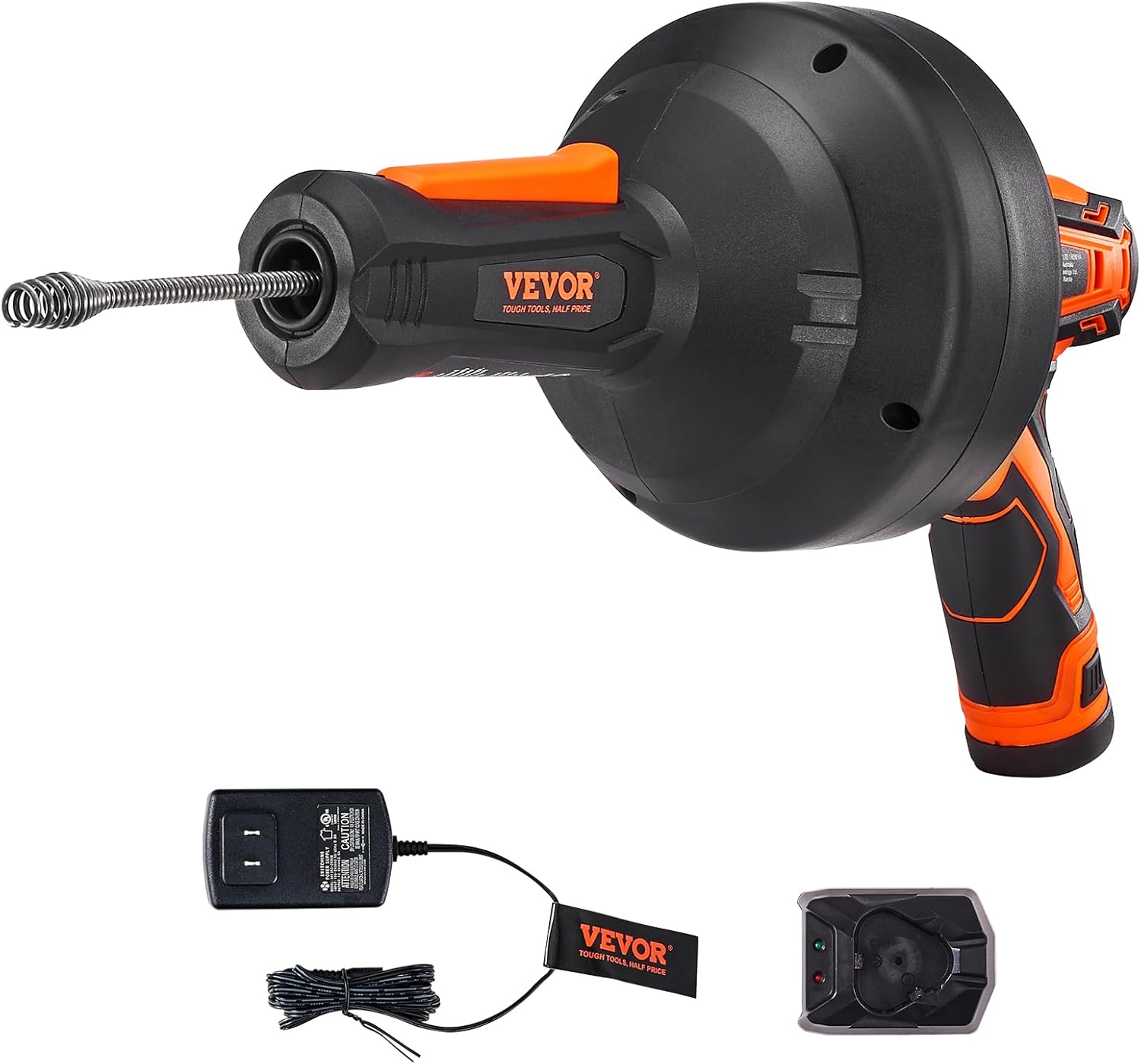 VEVOR 12V Electric Drain Auger with 25FT Cable