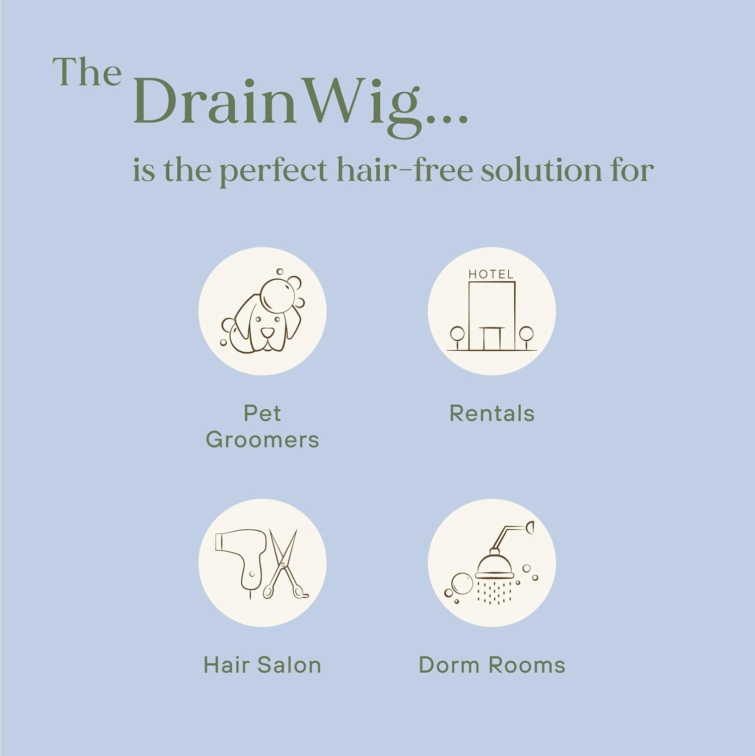 DrainWig Hair Stopper 12-Pack for Showers Sinks and Bathtubs