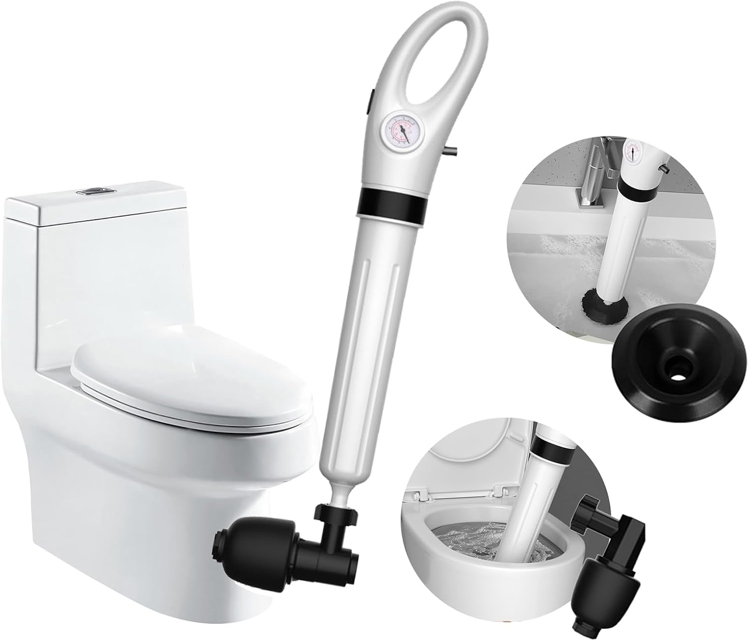 Honrane Ergonomic Toilet Plunger with Balloon Seal