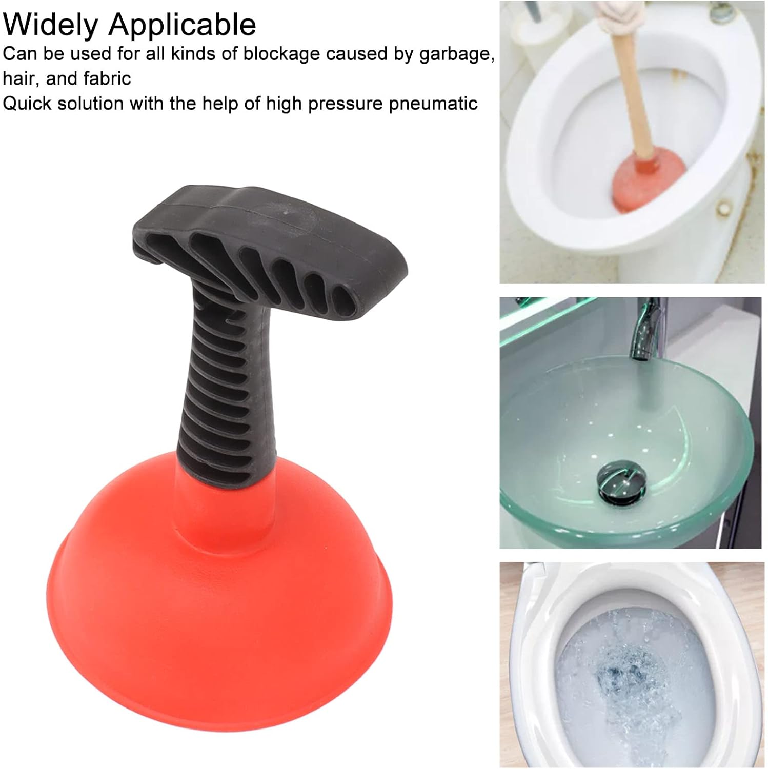 Mini Sink Plunger with Short Handle for Quick Drain Unclogging