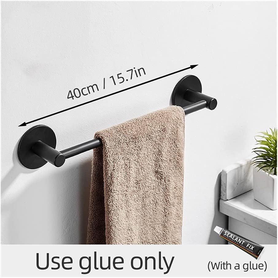BOCbco 40Cm Black Towel Rail Wall Mount
