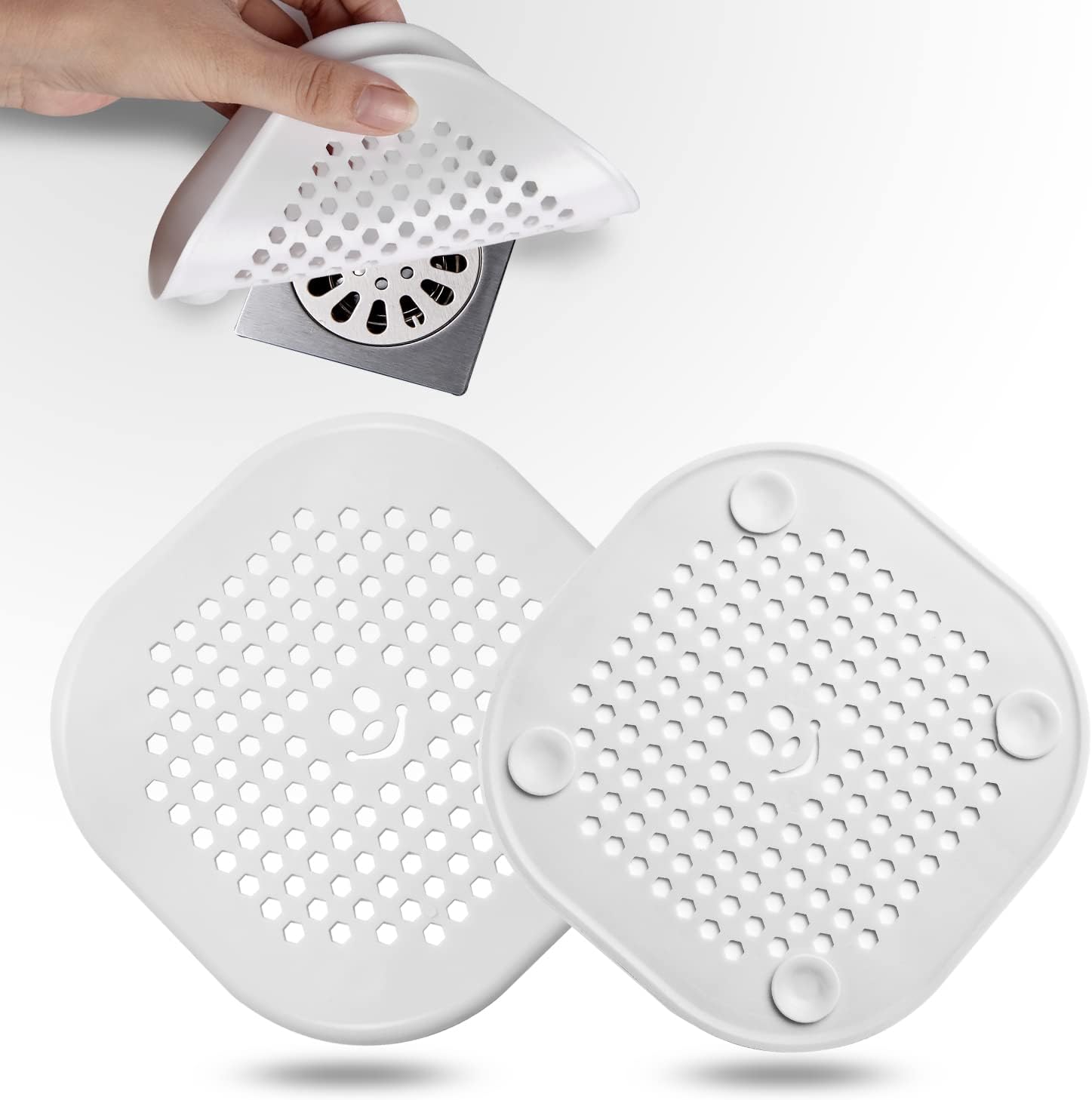 2 Pack Silicone Drain Hair Catcher for Kitchen and Shower