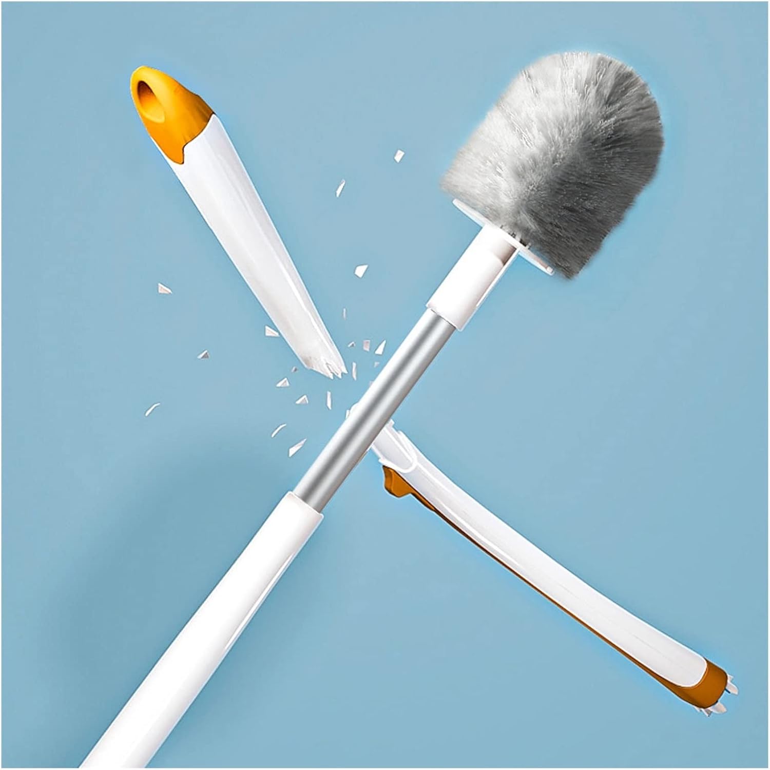 KIZQYN Toilet Brush Set with Soft Hair and Long Handle
