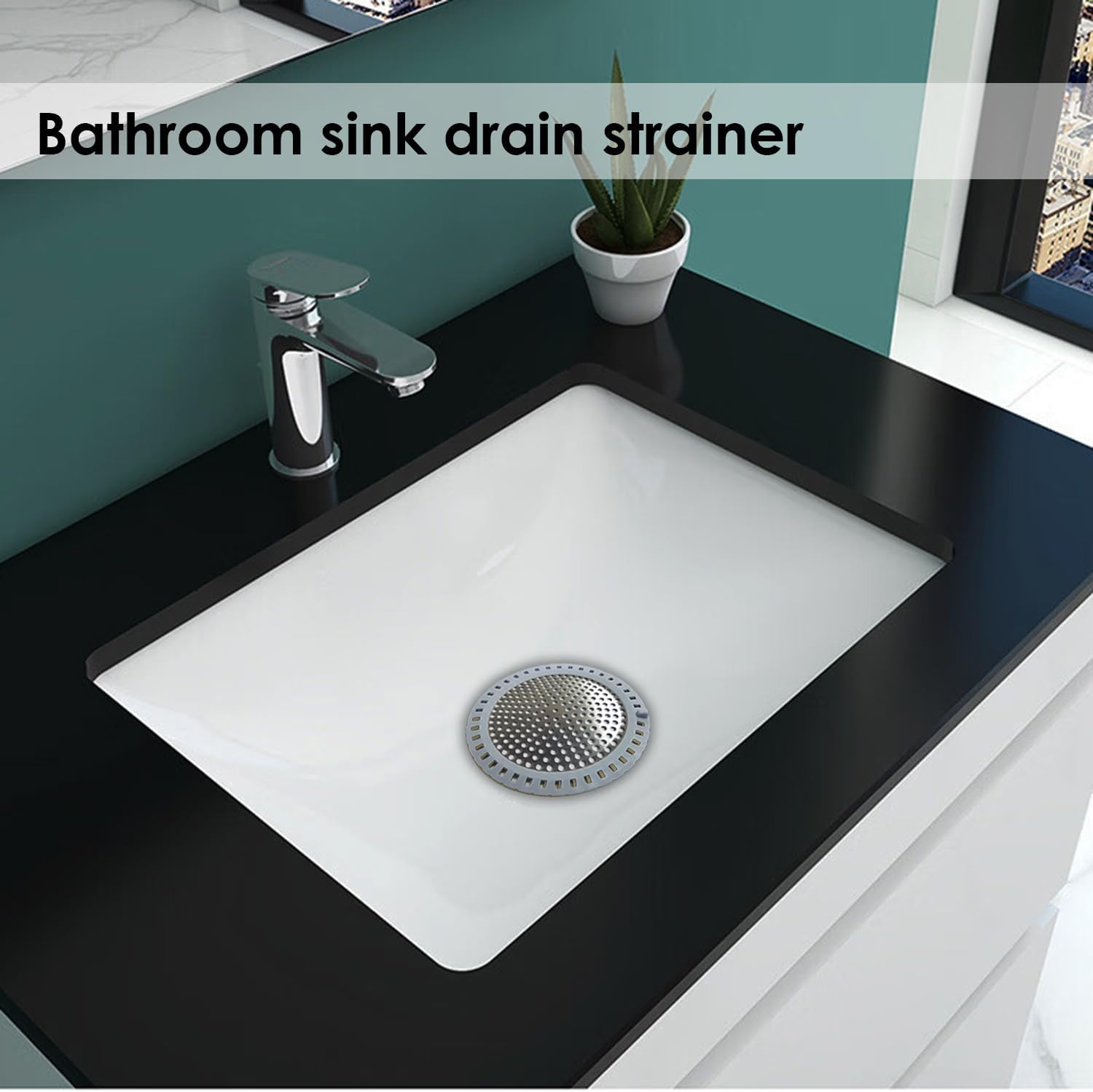 Huntonry Drain Hair Catcher 304 Stainless Steel with Silicone Edge