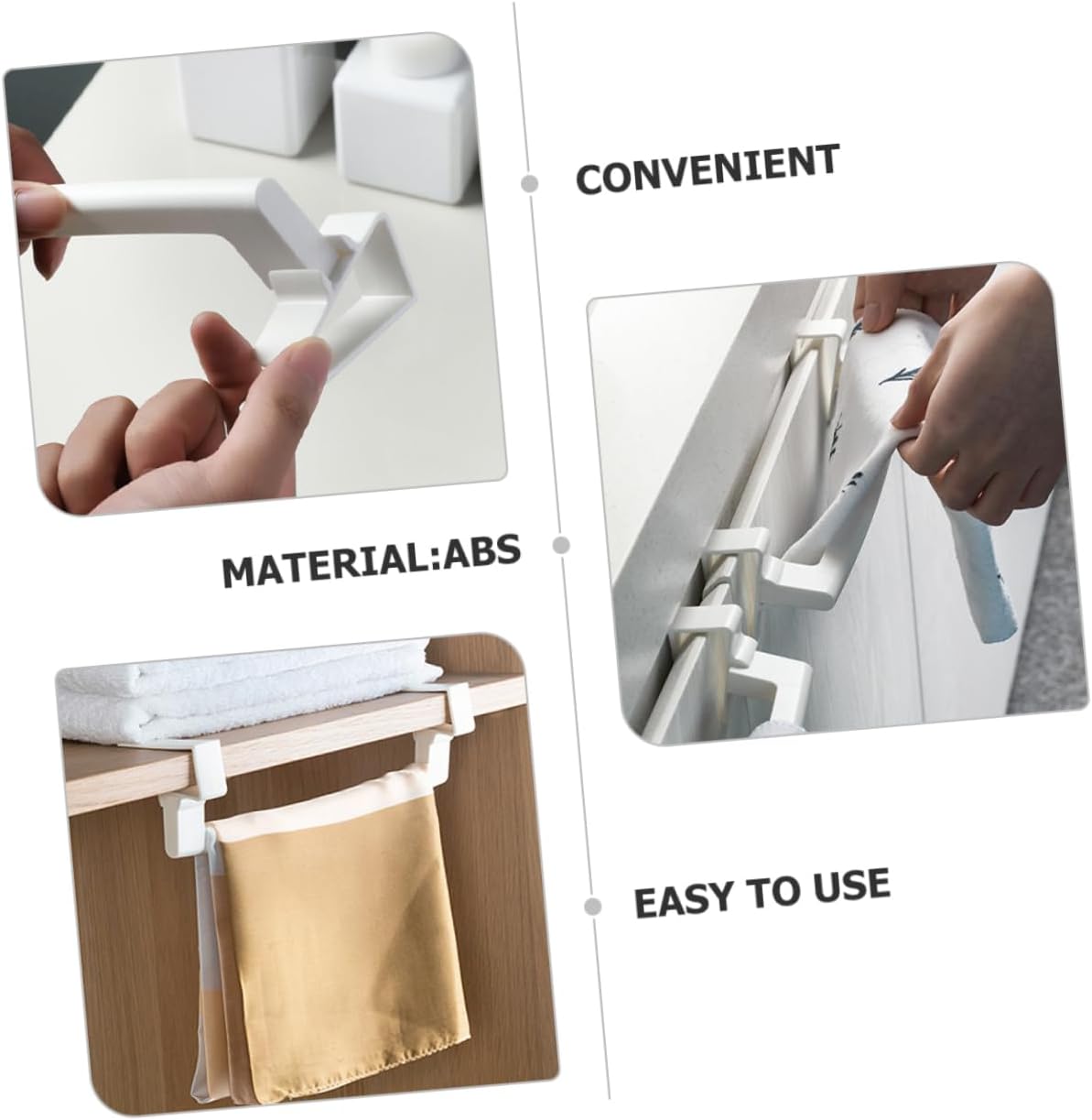 2Pcs No Drill Cabinet Towel Rack for Space Saving Kitchen Bathroom Use