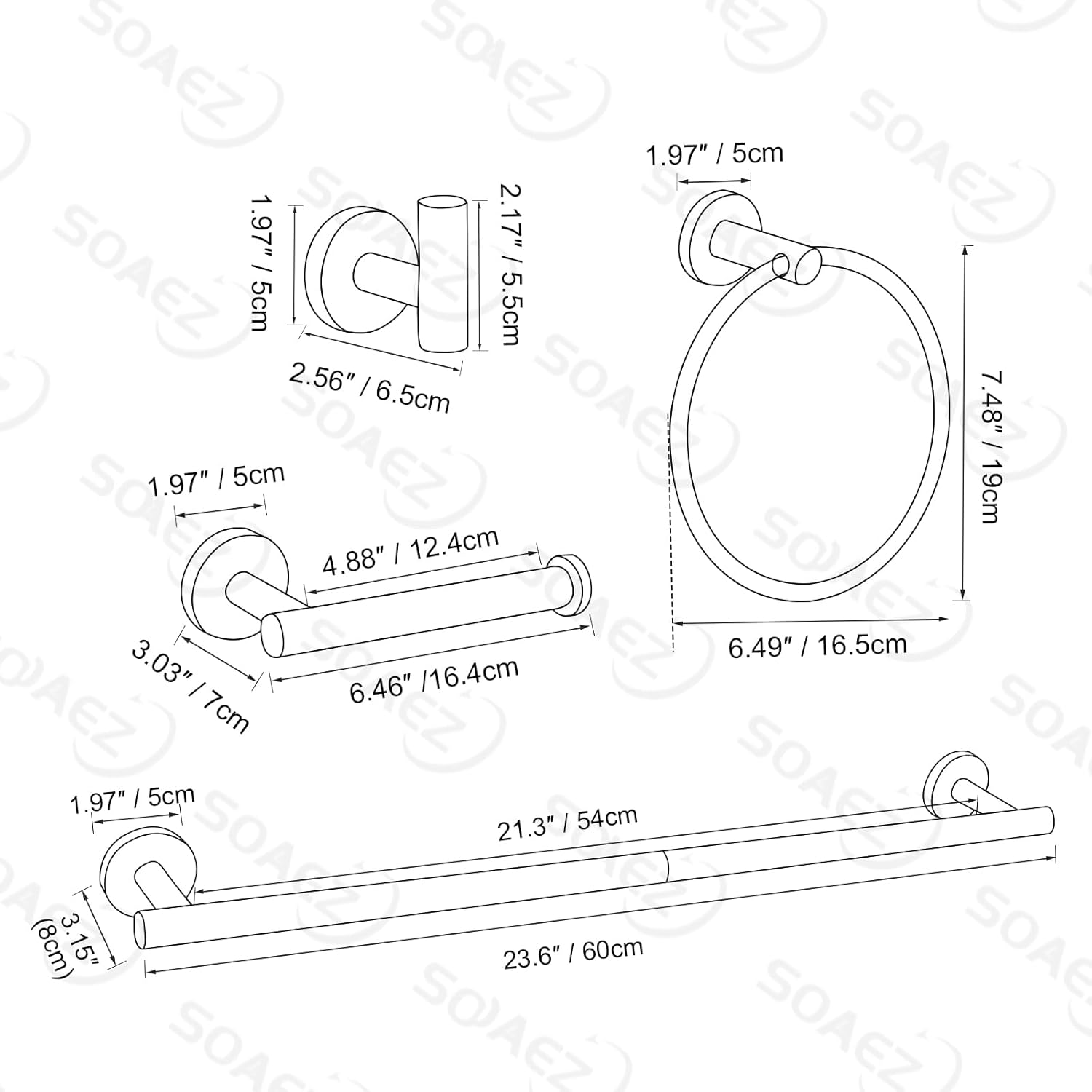 10-Piece Brushed Nickel Bathroom Hardware Set