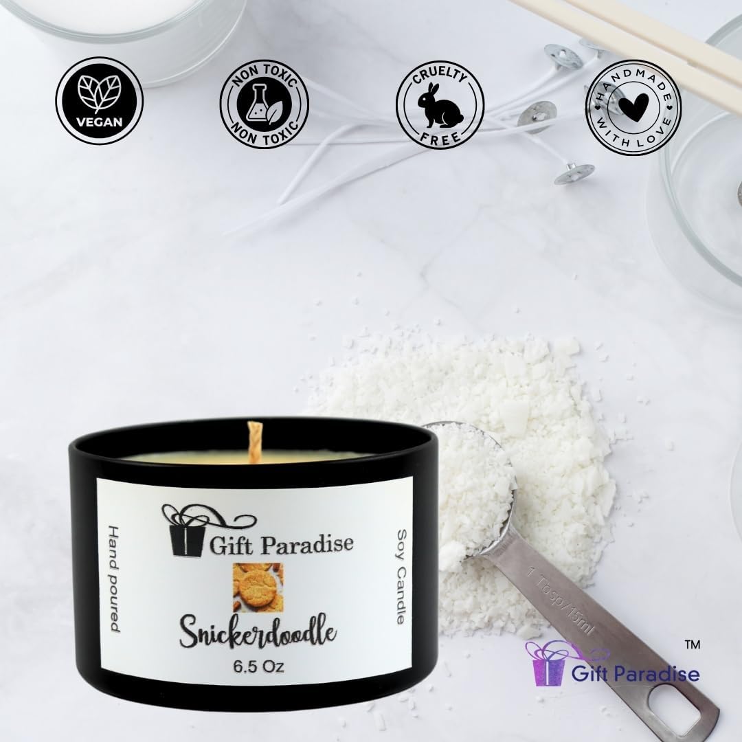 Gift Paradise Snickerdoodle Soy Candle in Black Metal Tin