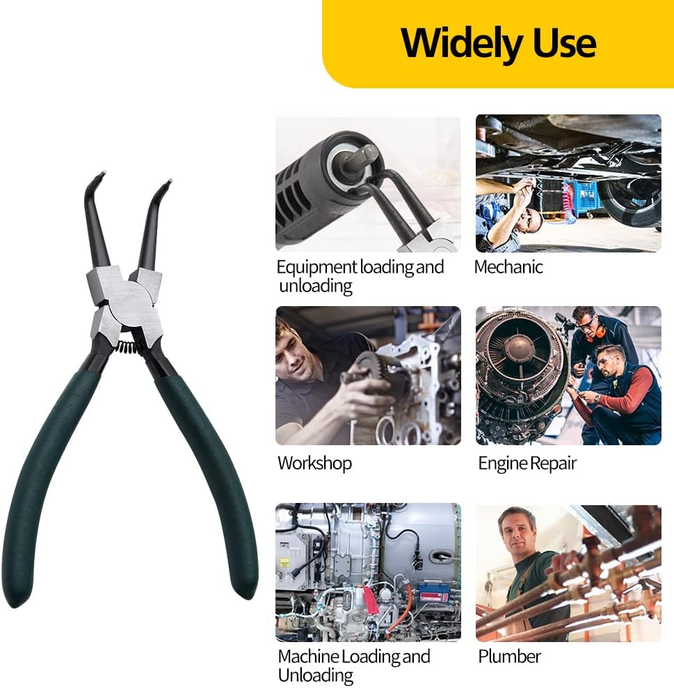 LFSEMINI Snap Ring Plier Set with 300pcs Alloy Steel Circlip Rings