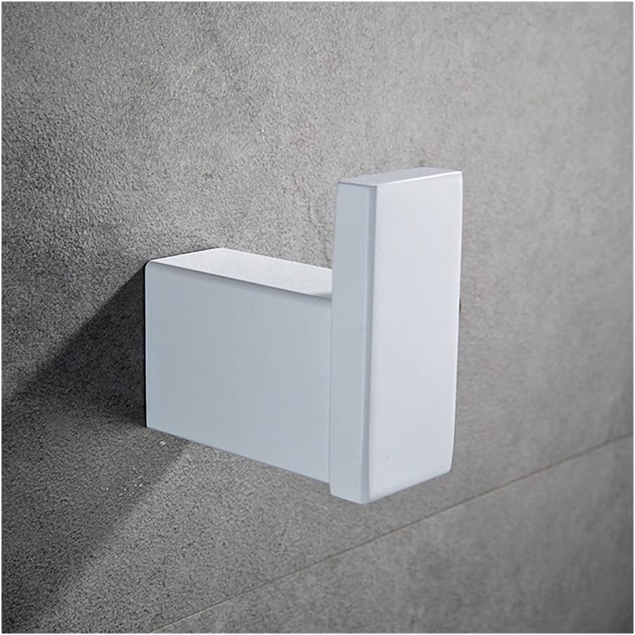 BOCbco White Towel Rail with Hook and Shelf
