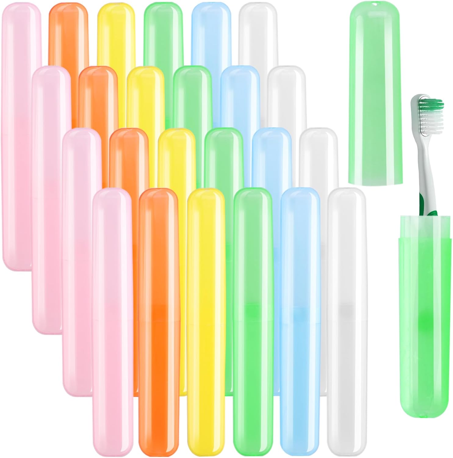 HOFASON 24PCS Travel Toothbrush Holders in Bulk 8x12x08 Inch