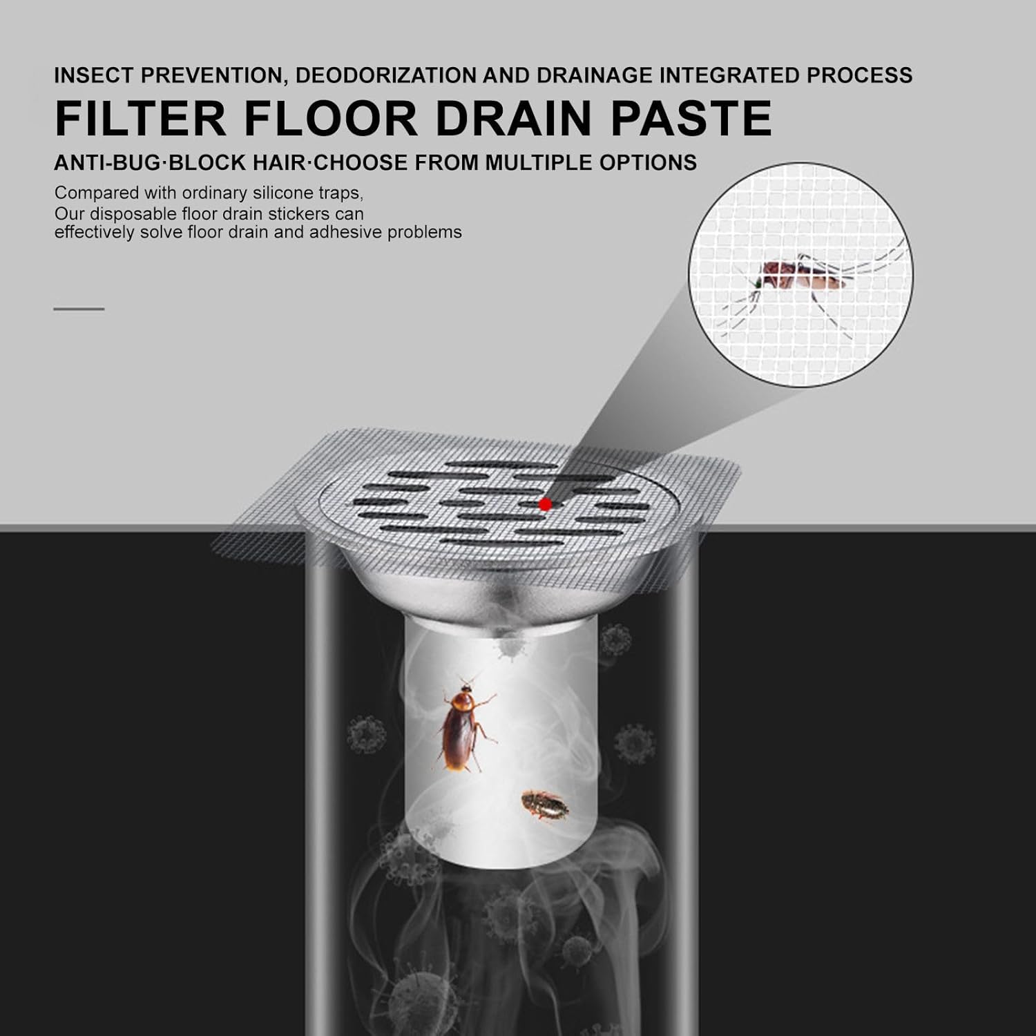 Disposable Hair Drain Stickers 4x4 10 Pcs