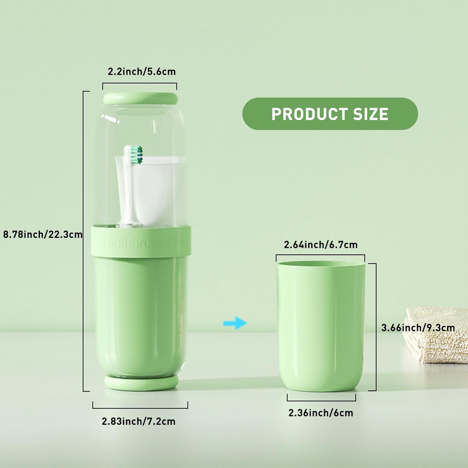 Toothbrush Cup with Cover Travel Case for Brush and Accessories