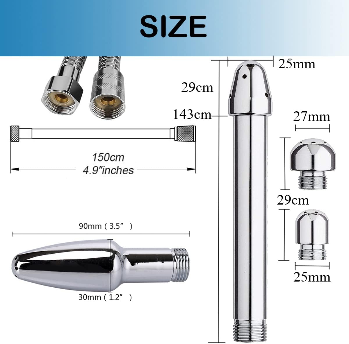 Lovearea Nozzle Clean Shower Head 3 Aluminum Cleaner Set