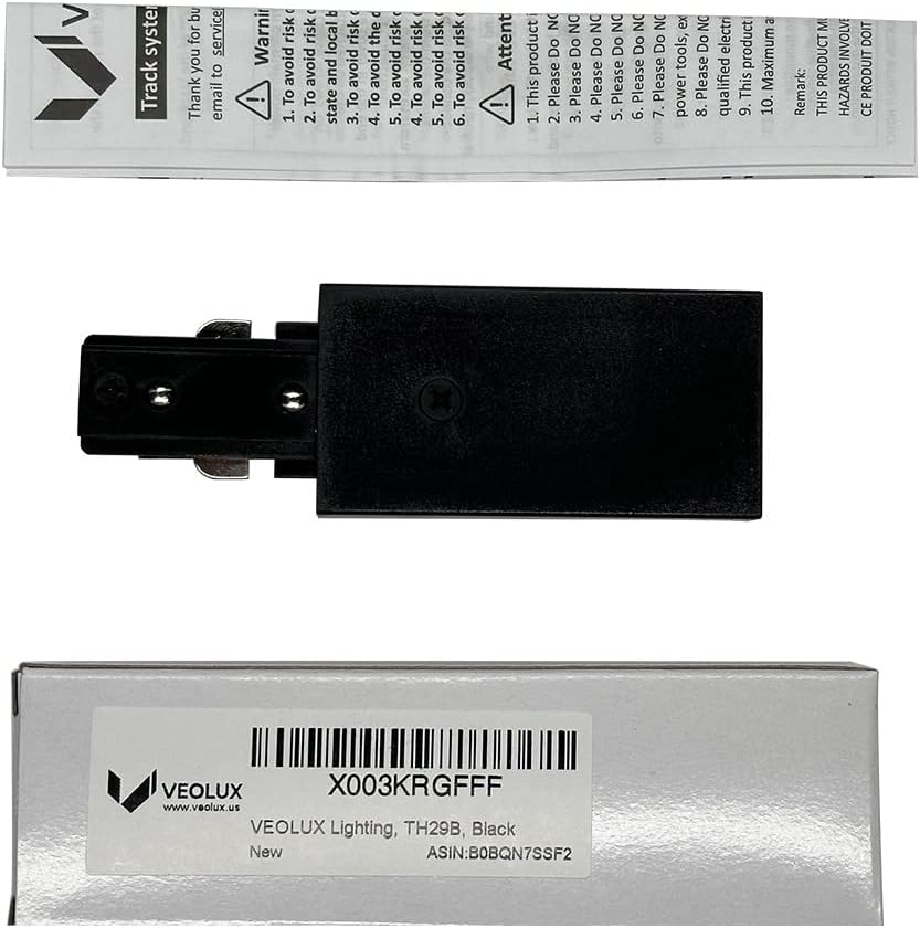 VEOLUX H Track Live End Connector in Black