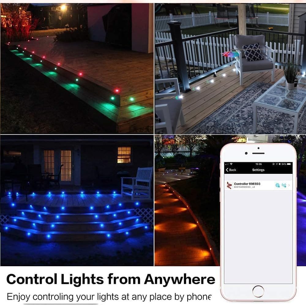 Sumaote 10 Pack LED Deck Light Kit IP67 Waterproof