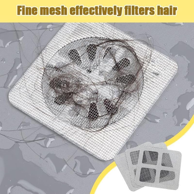 Disposable Hair Drain Stickers 4x4 Inch 10 Pack Bathroom Kitchen Use